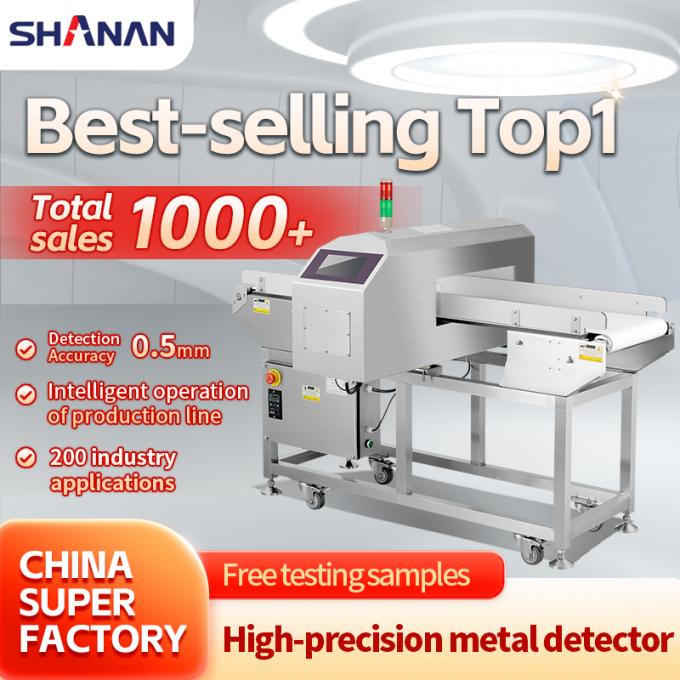 Detektor logam ban berjalan berkualitas food grade yang mudah digunakan dengan penolakan bersertifikasi CE ISO 0