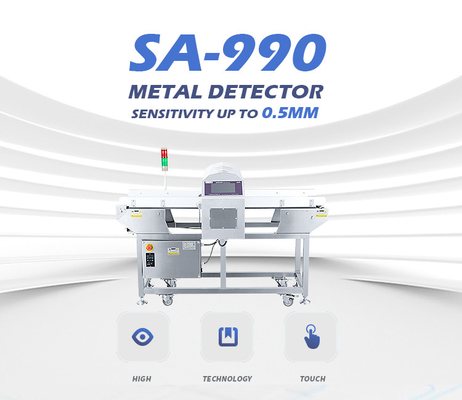 Detektor Logam Makanan Dengan Sensitivitas Deteksi SUS304 1.0mm & Tinggi Sabuk yang Dapat Disesuaikan