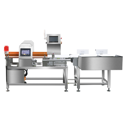 Kombinasi bahan makanan dari stainless steel dengan detektor logam dan alat ukur