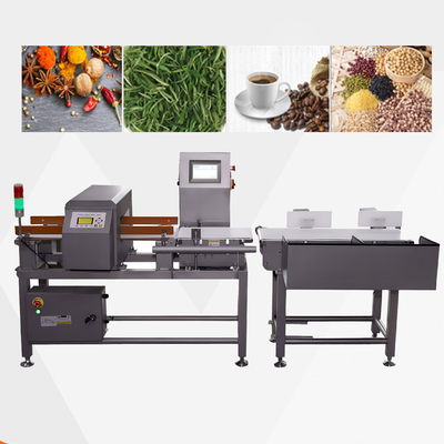 Combo Online Checkweigher dan Detektor Logam Mesin Tahan Air Stabil, ± 0.1g Akurasi