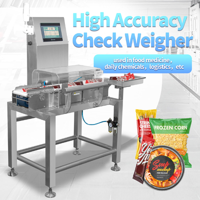 80-150piece/min Kecepatan Automatic Check Weigher untuk Keamanan Tinggi dan Jangkauan Skala yang Tepat 0,05g