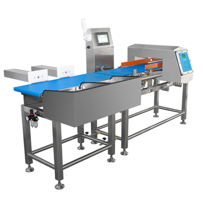 110V-220V stainless steel check weigher dan metal detector combo dengan layar sentuh 8 inci