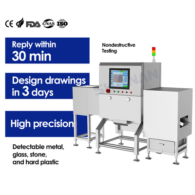 Makanan Kelas X Ray Conveyor Belt Produksi Lini Defect Deteksi Dengan Penolakan