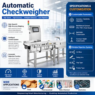 304 High-Speed A/D Sampling Checkweigher With Multi-Language Display Untuk Pemeriksaan Berat Konveyor Industri