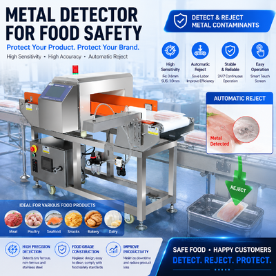 High Speed Conveyor Daging Daging Sapi Ayam Metal Detector Belt Pabrik Pengolahan Makanan Industri